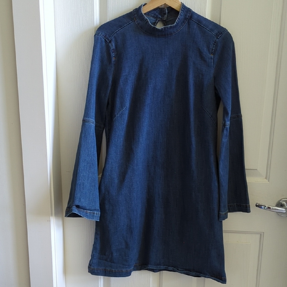 Esprit Long Sleeve Denim Dress - Blue